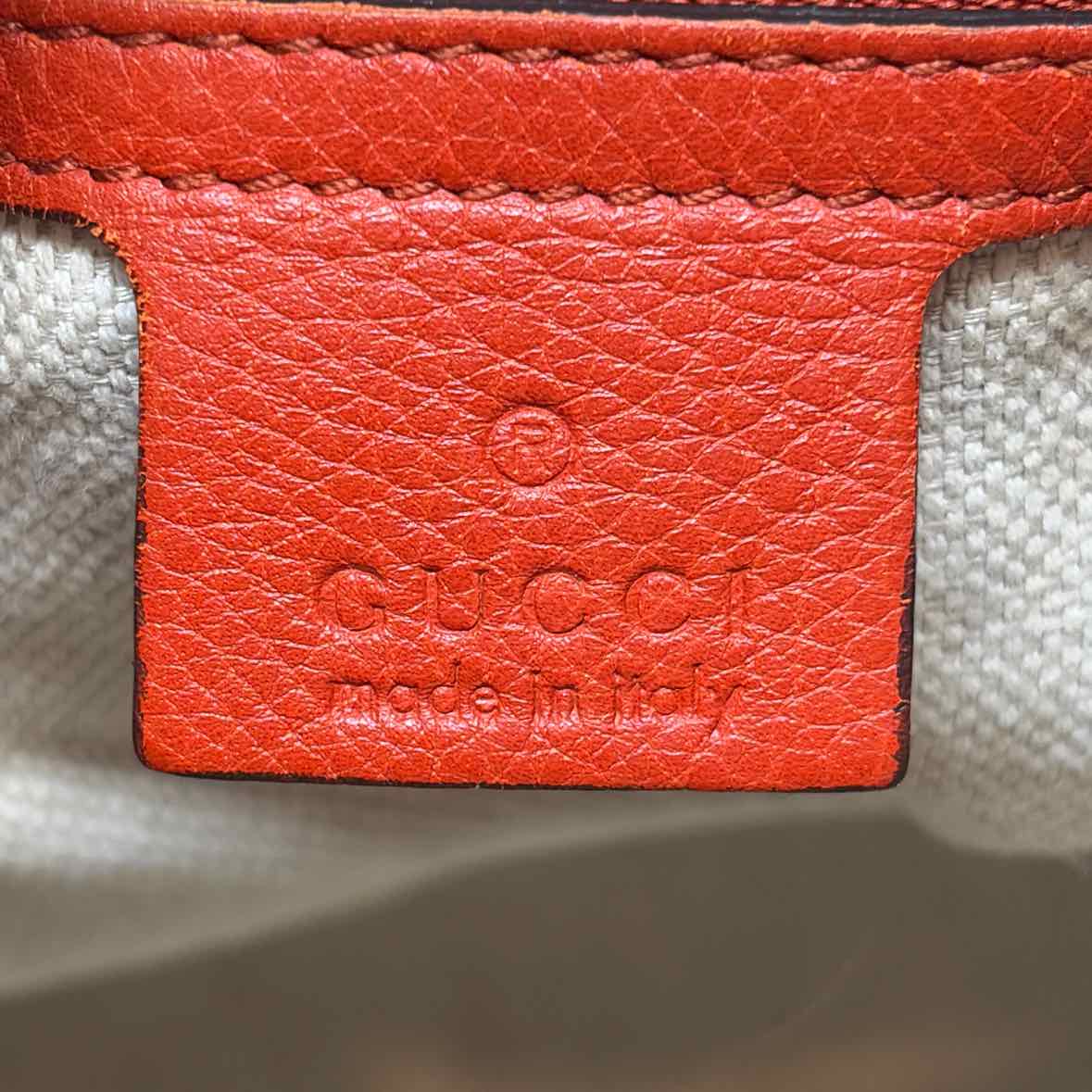 Pre-Owned Gucci Orange Leather Designer Handbag
