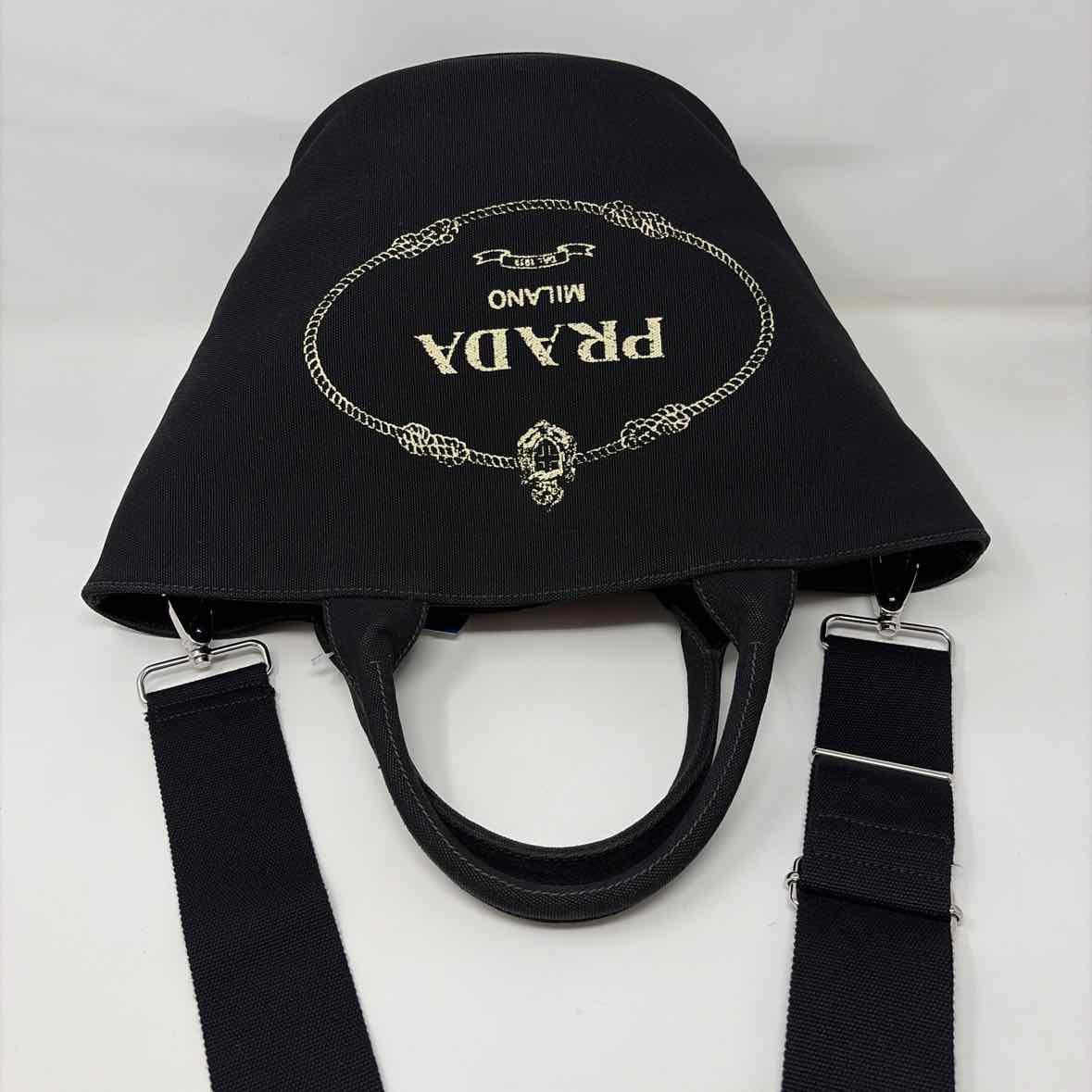 Pre-Owned Prada Black Canvas Designer Handbag