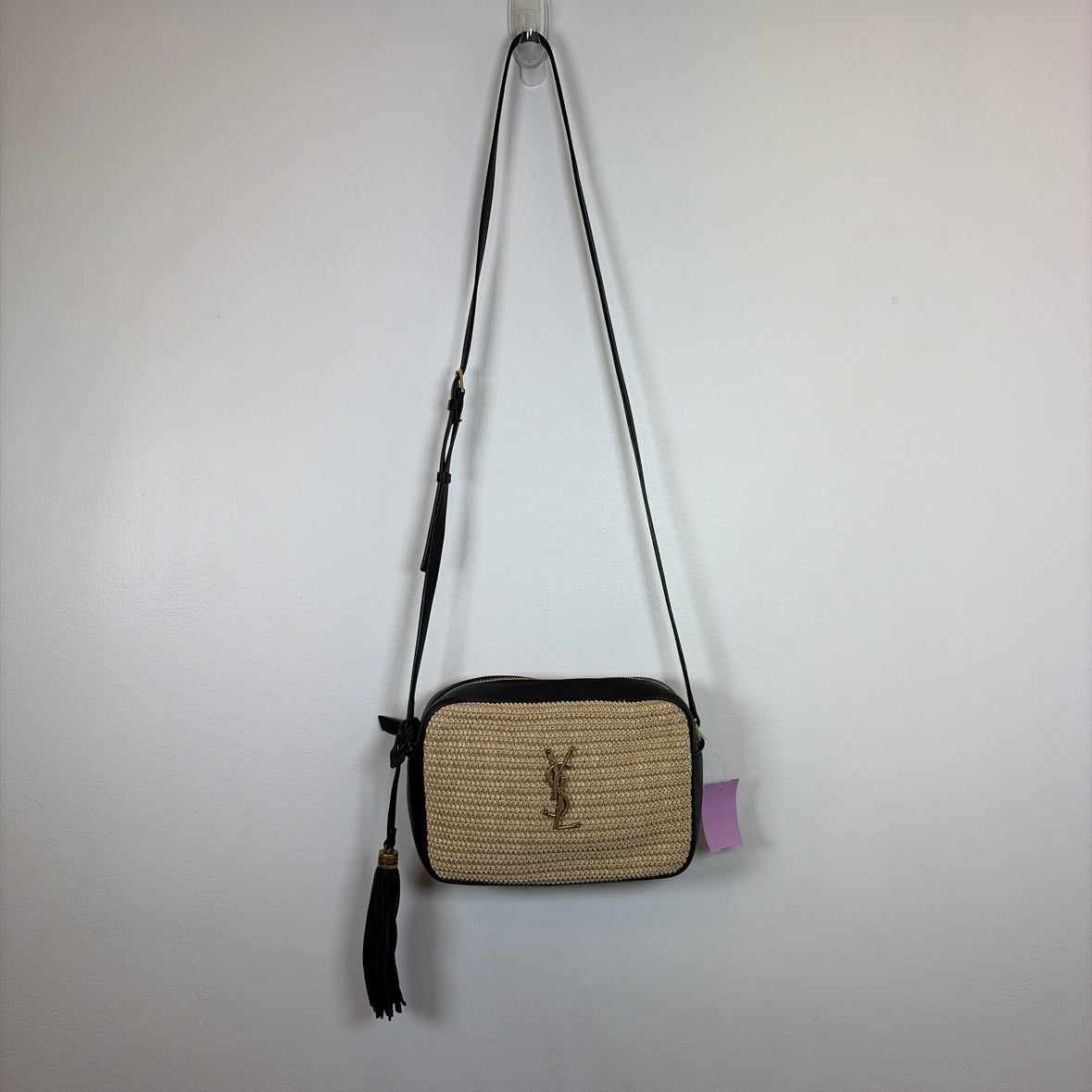 Pre-Owned Saint Laurent Tan Woven Designer Handbag