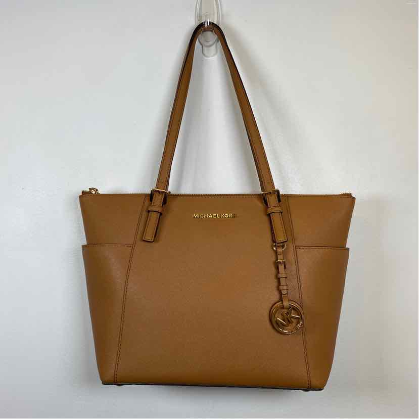 Pre-Owned Michael Kors Cognac Coated Canvas Handbag