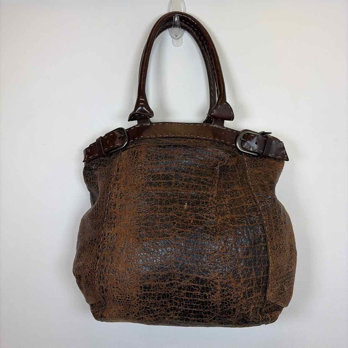 Pre-Owned Made in Italy Brown Leather Handbag