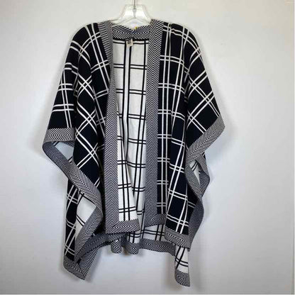 Pre-Owned Size One Size Misook Black/White Poncho