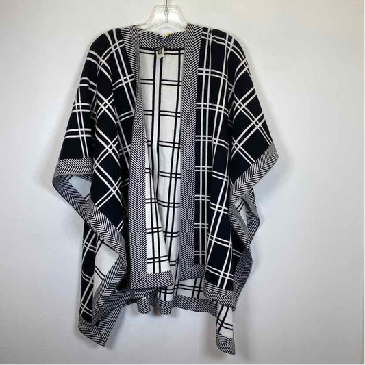 Pre-Owned Size One Size Misook Black/White Poncho