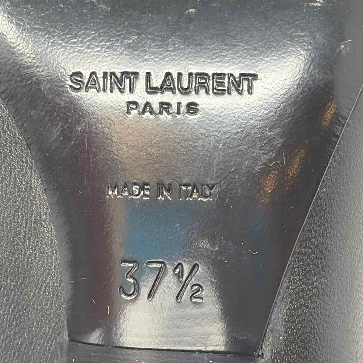 Pre-Owned Saint Laurent Black Leather Shoe Size 7 Designer Shoes