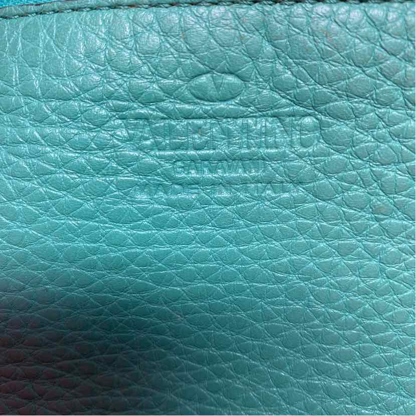 Pre-Owned Valentino Turqouise Leather Designer Handbag