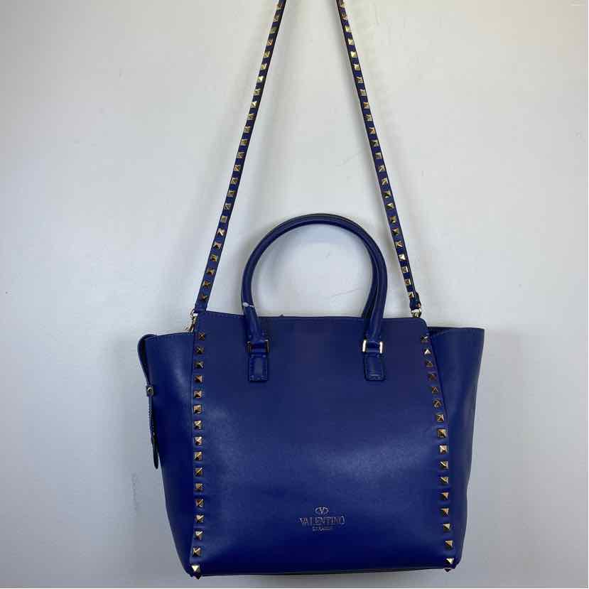 Pre-Owned Valentino Blue Leather Designer Handbag