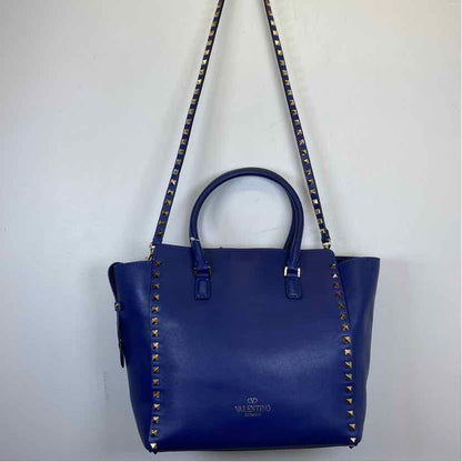 Pre-Owned Valentino Blue Leather Designer Handbag