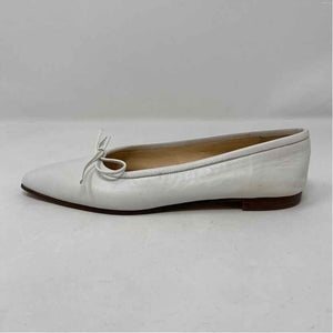 Pre-Owned Manolo Blahnik White Leather Shoe Size 6.5 Designer Shoes