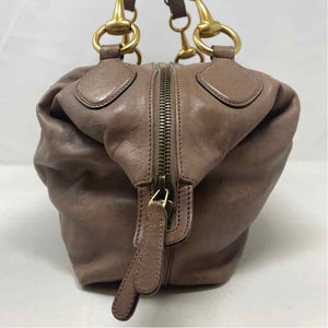 Pre-Owned Gucci Taupe Leather Designer Handbag