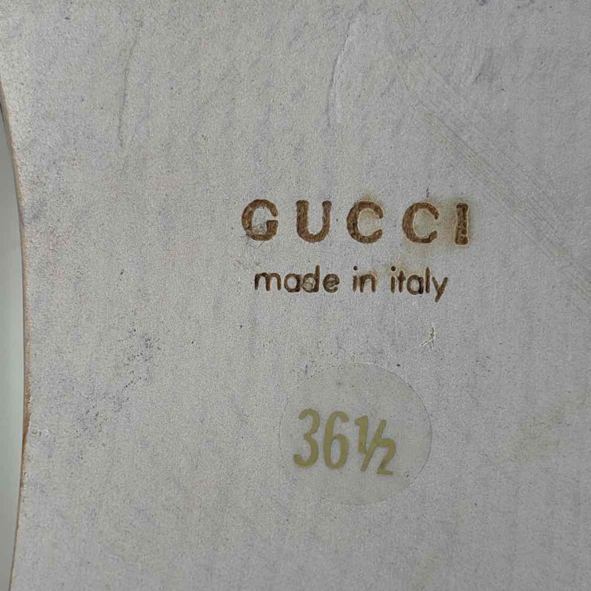 Pre-Owned Gucci Monogram Wood Shoe Size 6 Designer Shoes