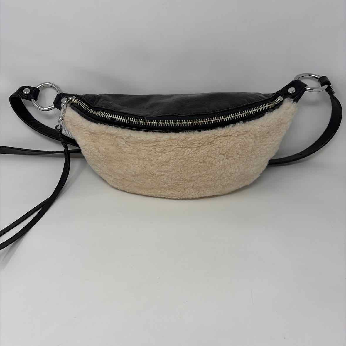 Pre-Owned Rebecca Minkoff Black/ Cream Shearling Handbag
