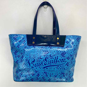 Pre-Owned Louis Vuitton Blue Patent Designer Handbag