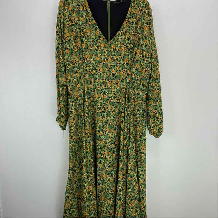 Pre-Owned Size L Alberto Makali Green Casual Dress