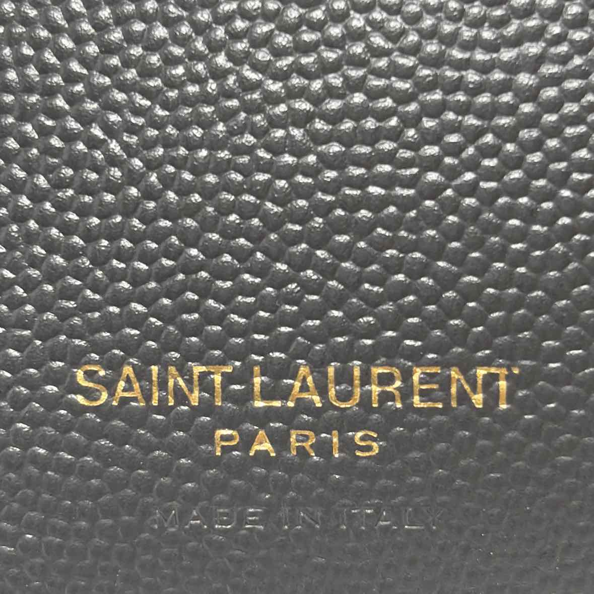 Pre-Owned Saint Laurent Grey Leather Designer Wallet