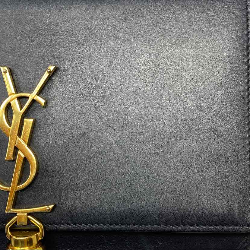 Pre-Owned Saint Laurent Black Leather Designer Handbag