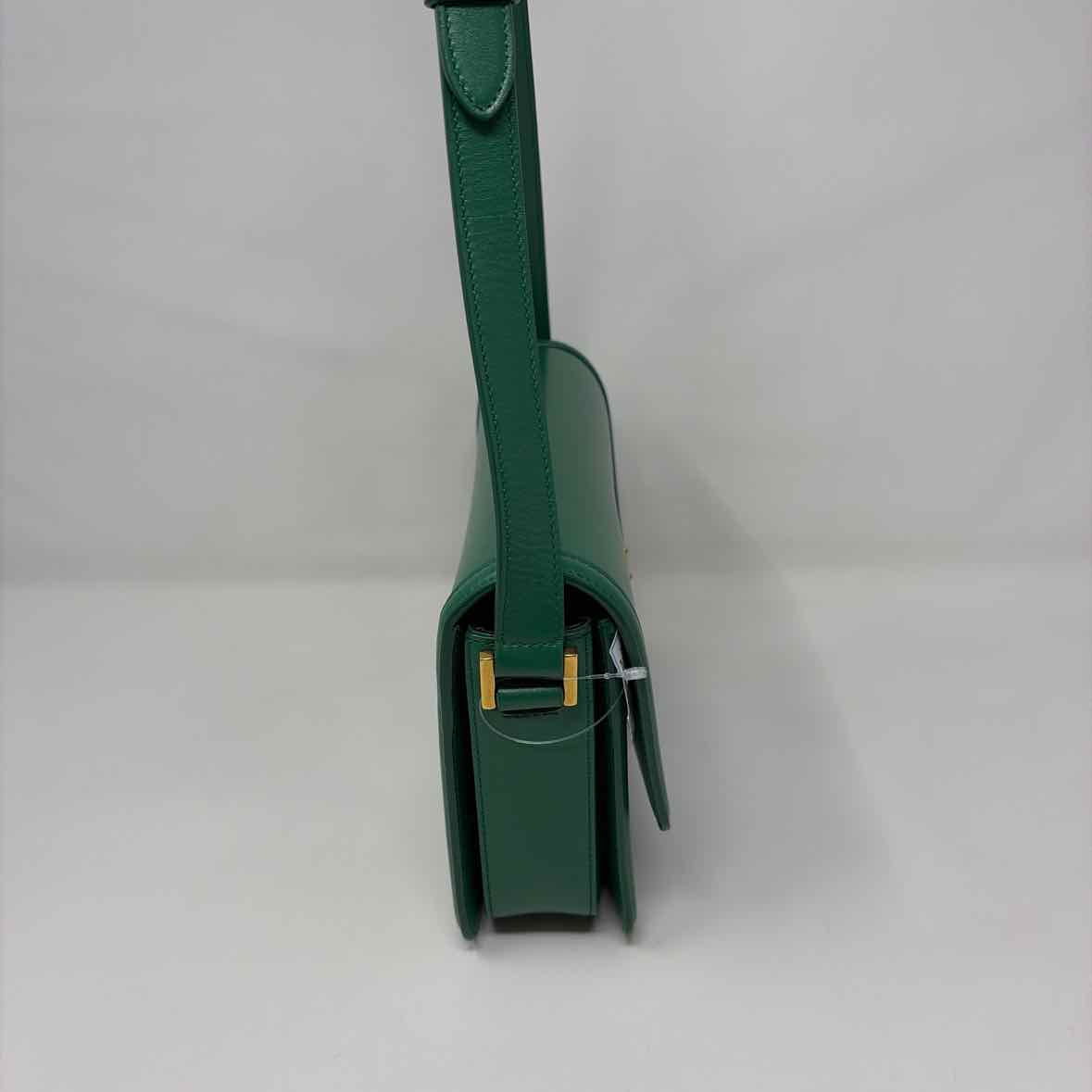 Pre-Owned Saint Laurent Green Leather Designer Handbag