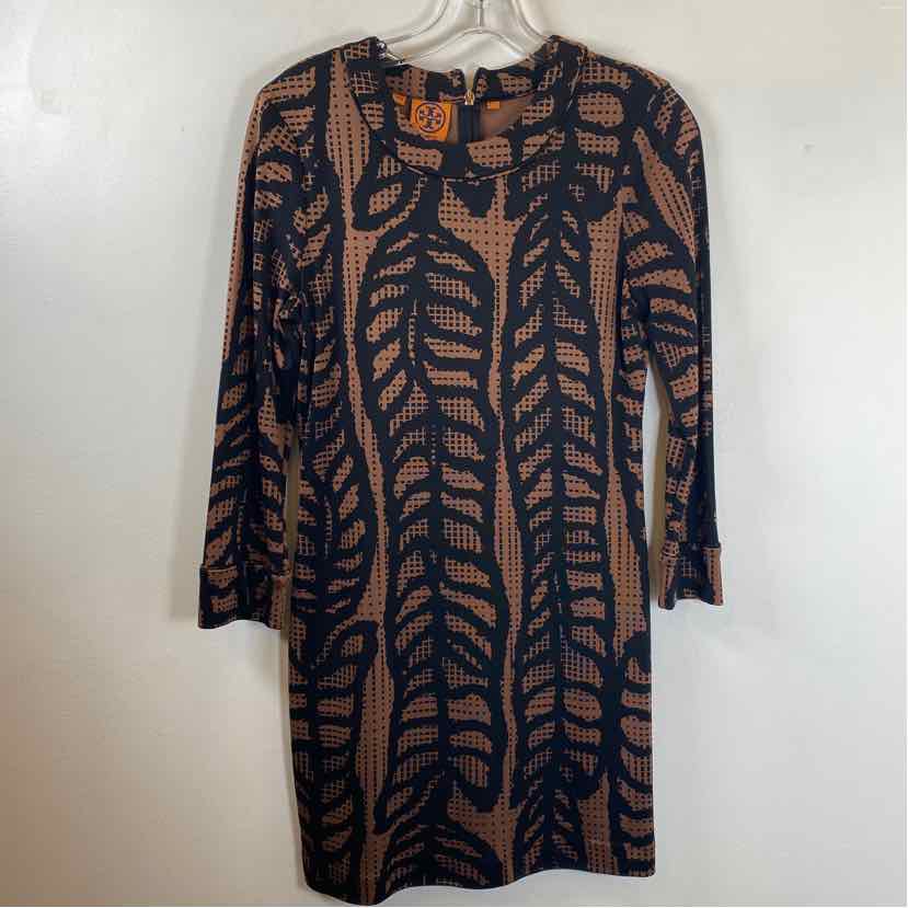 Pre-Owned Size S Tory Burch Black/Brown Casual Dress