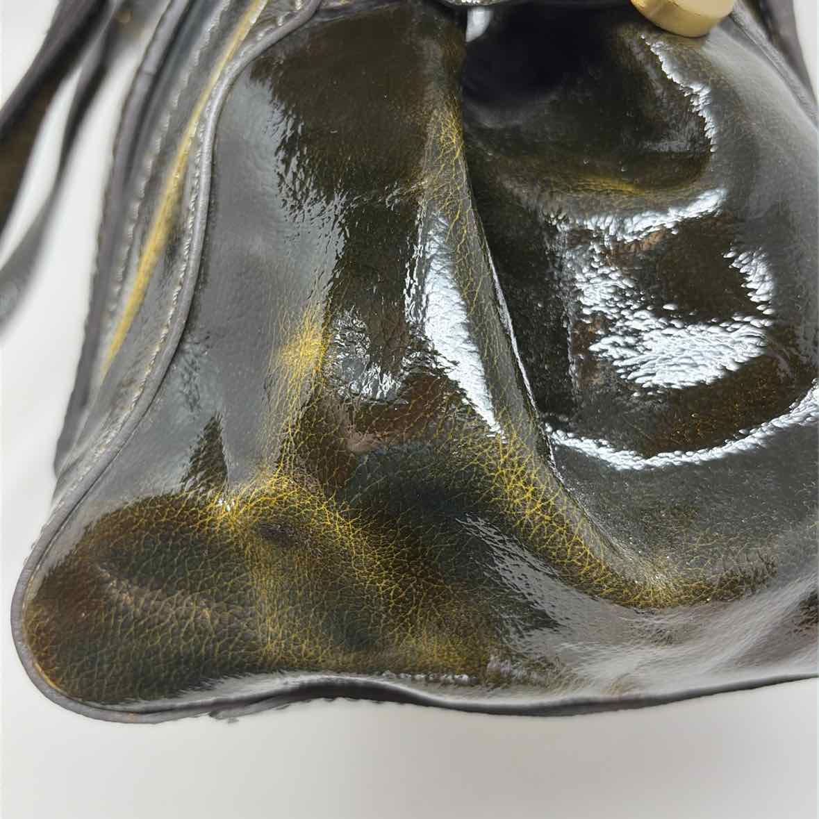 Pre-Owned Jimmy Choo Olive Patent Designer Handbag