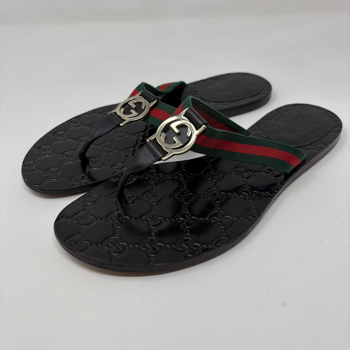Pre-Owned Gucci Black Multi Plastic Shoe Size 8.5 Designer Shoes
