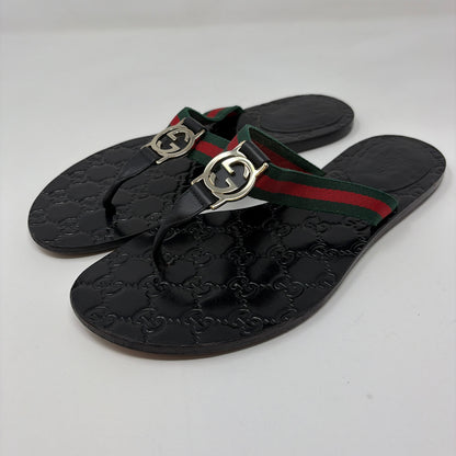 Pre-Owned Gucci Black Multi Plastic Shoe Size 8.5 Designer Shoes