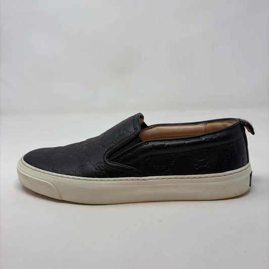 Pre-Owned Gucci Black Leather Shoe Size 7.5 Designer Shoes