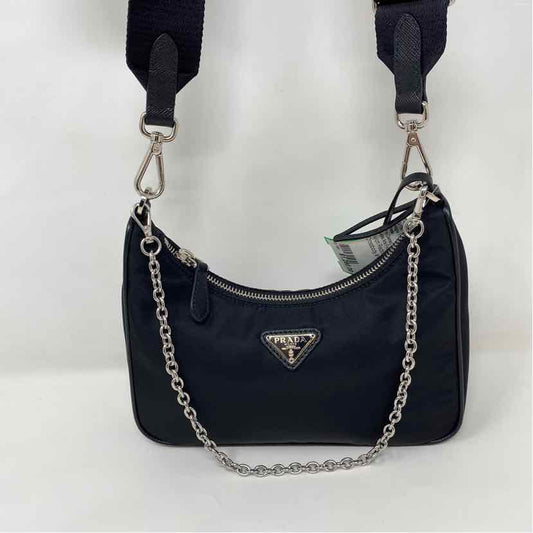 Pre-Owned Prada Black Nylon Designer Handbag