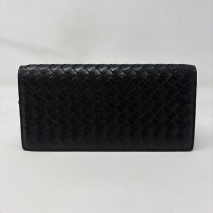 Pre-Owned Bottega Veneta Black Leather Designer Wallet