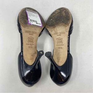 Pre-Owned Jimmy Choo Black Leather Shoe Size 6 Designer Shoes