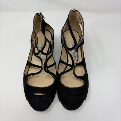 Pre-Owned Jimmy Choo Black Suede Shoe Size 8.5 Designer Shoes