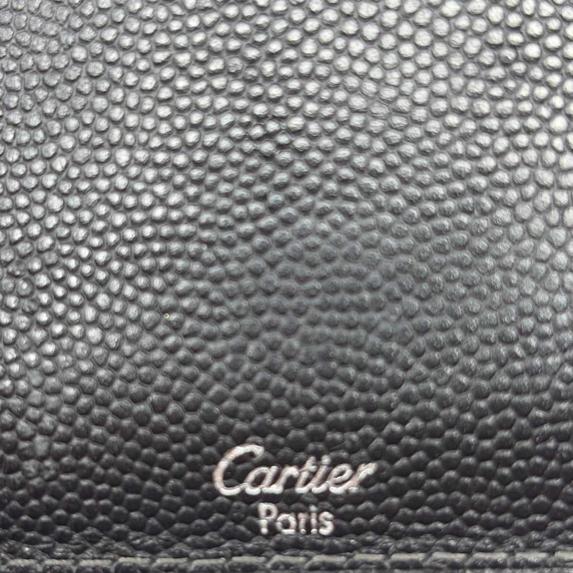 Pre-Owned Cartier Black Leather Designer Wallet