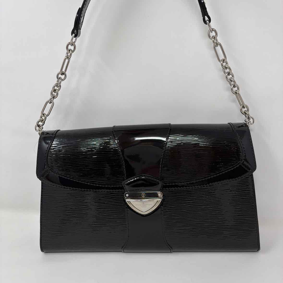 Pre-Owned Louis Vuitton Black Patent Designer Handbag