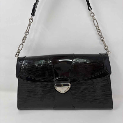 Pre-Owned Louis Vuitton Black Patent Designer Handbag