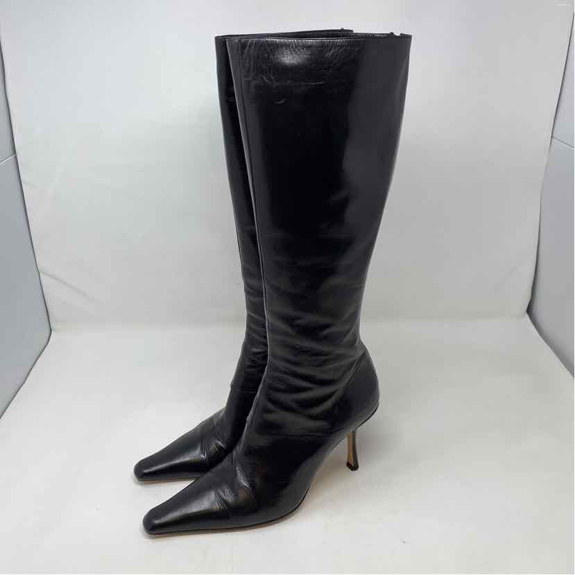 Pre-Owned Jimmy Choo Black Leather Shoe Size 9.5 Designer Shoes