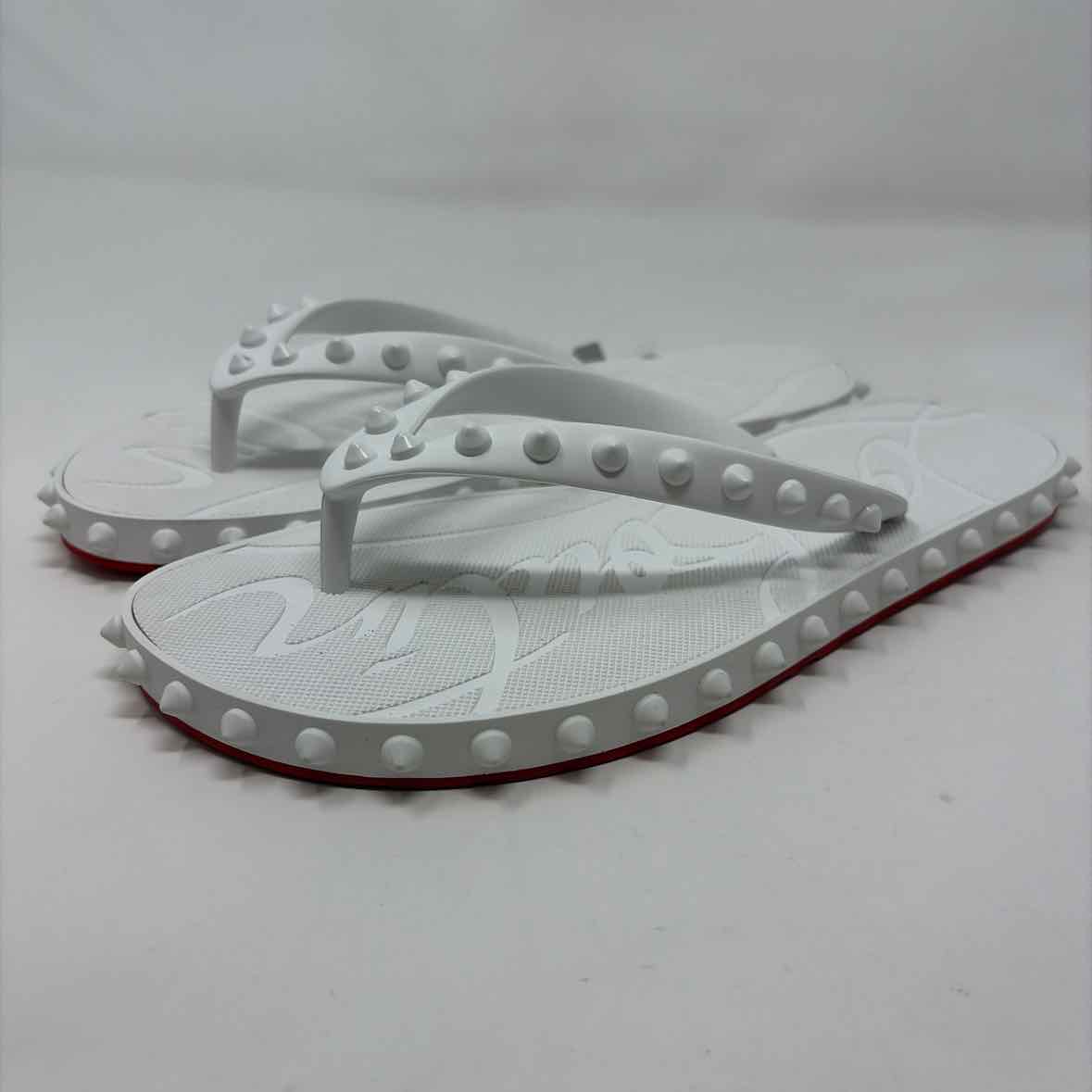 Pre-Owned Christian Louboutin White Rubber Shoe Size 7.5 Designer Shoes