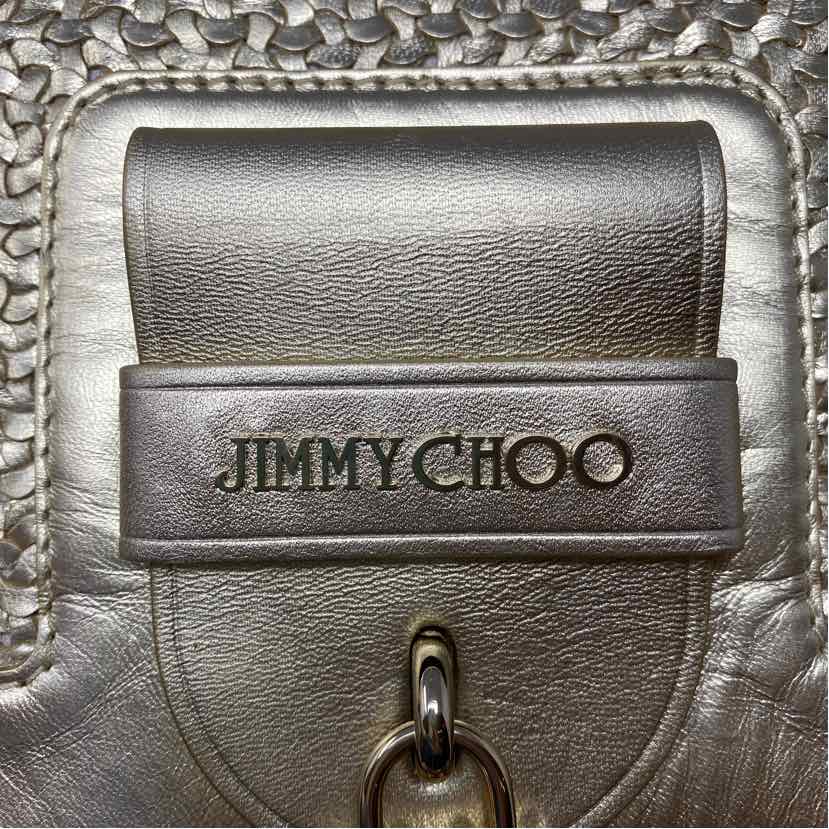Pre-Owned Jimmy Choo Gold Leather Designer Handbag