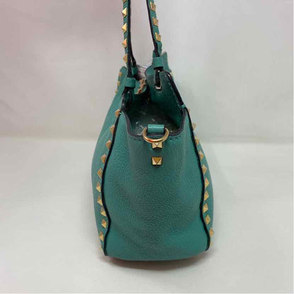 Pre-Owned Valentino Turqouise Leather Designer Handbag