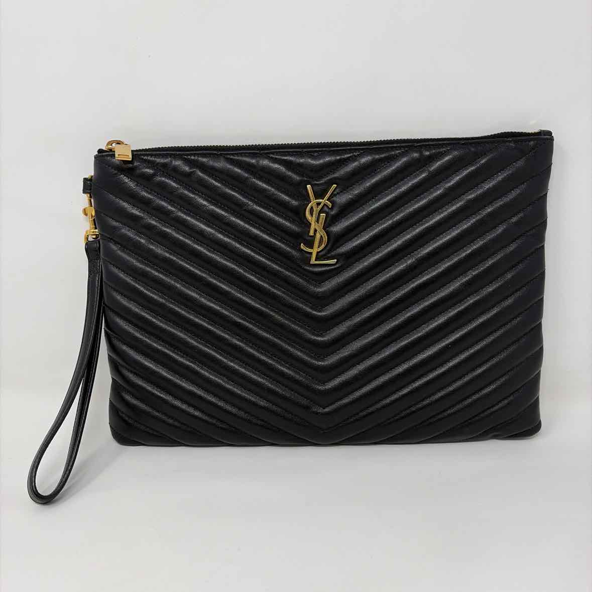 Pre-Owned Saint Laurent Black Leather Designer Handbag