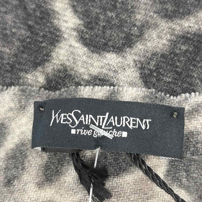 Pre-Owned Saint Laurent Grey Knit Designer Scarf