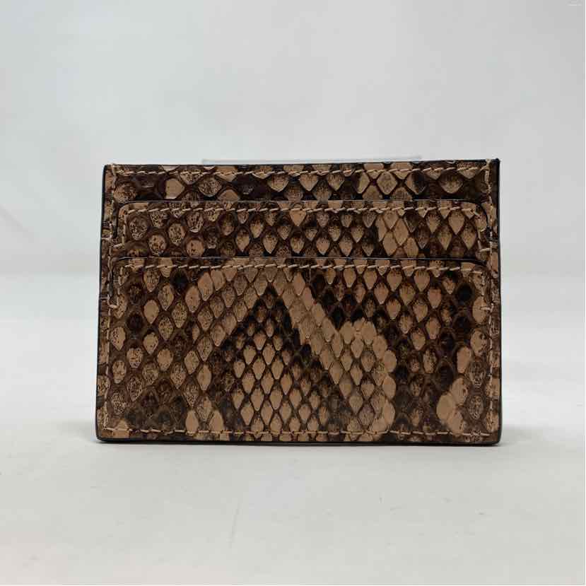 Pre-Owned Alexander McQueen Snake Print Leather Designer Wallet