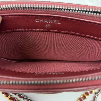 Pre-Owned Chanel Burgundy Leather Designer Handbag