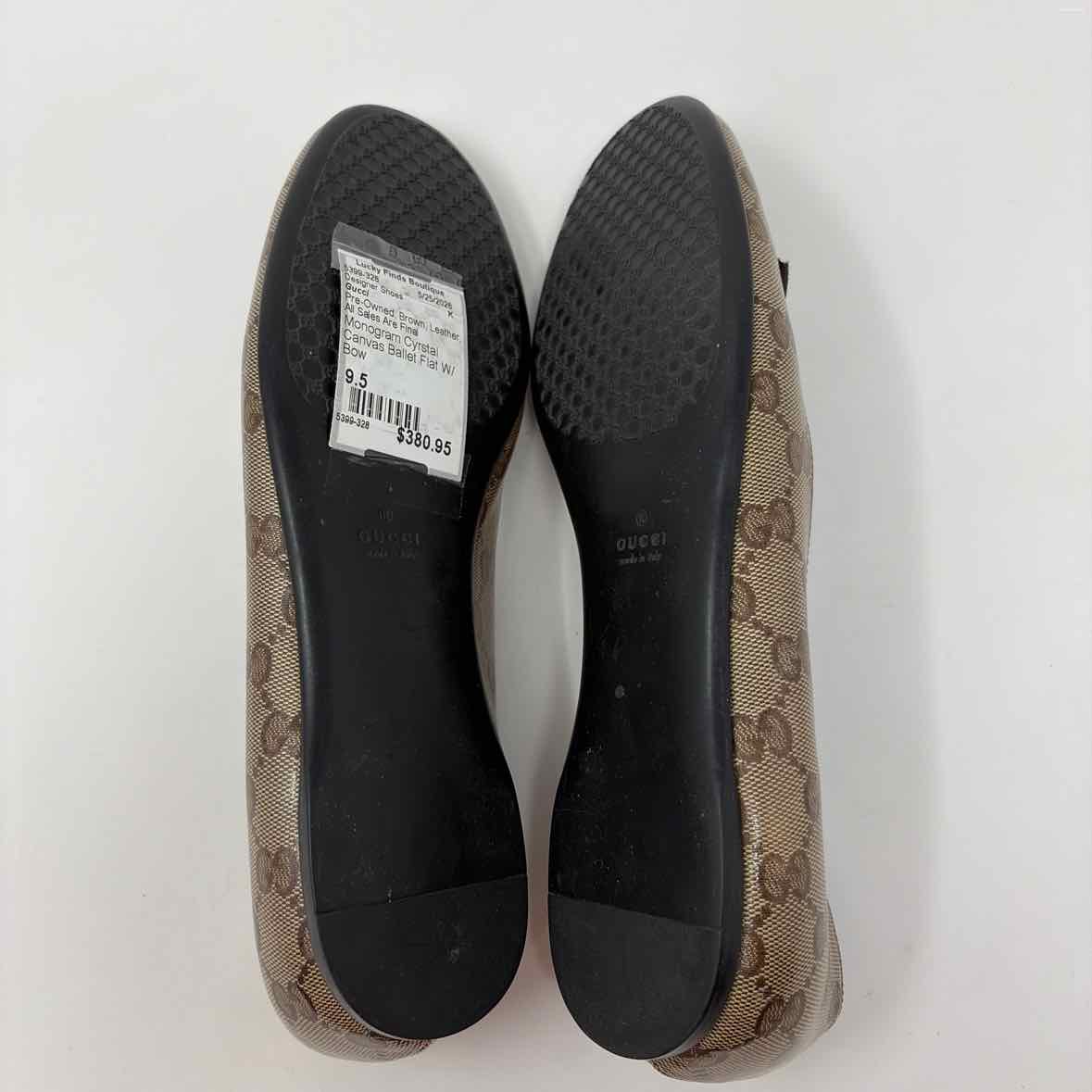 Pre-Owned Gucci Brown Leather Shoe Size 9.5 Designer Shoes