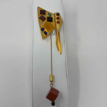 Pre-Owned G Gale Rothstein Gold Multi Stones Brooch