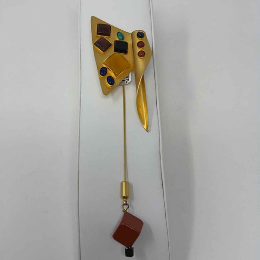 Pre-Owned G Gale Rothstein Gold Multi Stones Brooch