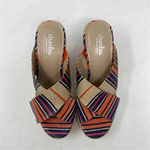 Pre-Owned Shoe Size 7 Charles David Orange Stripe Sandals