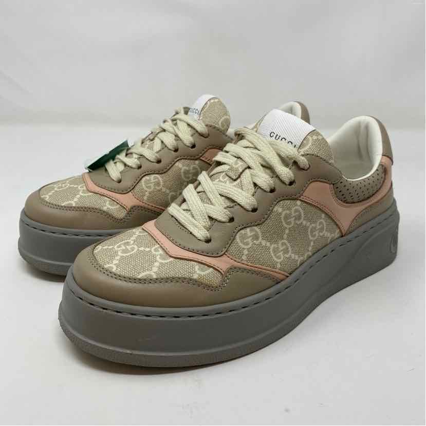 Pre-Owned Gucci Grey Canvas Shoe Size 6 Designer Shoes