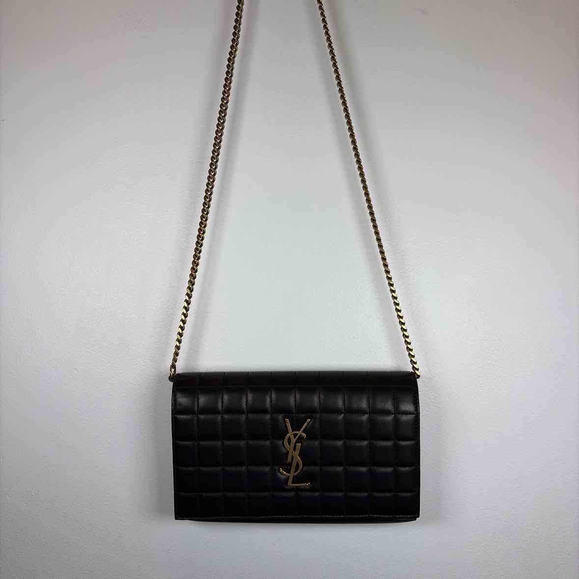 Pre-Owned Saint Laurent Black Leather Designer Handbag