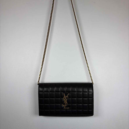 Pre-Owned Saint Laurent Black Leather Designer Handbag