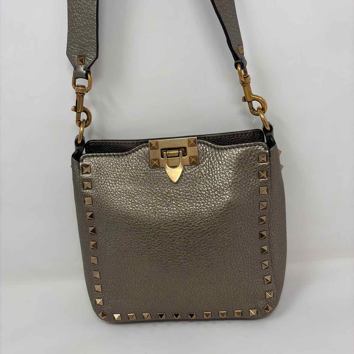 Pre-Owned Valentino Gold Leather Designer Handbag