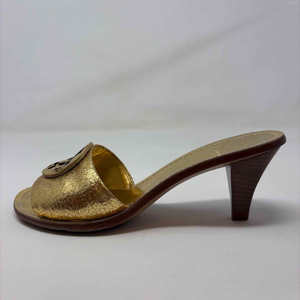 Pre-Owned Shoe Size 8 Tory Burch Gold Heels