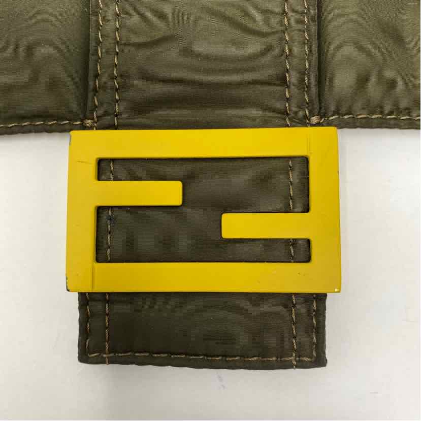 Pre-Owned Fendi Olive Nylon Designer Handbag